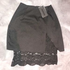 Black skirt with lace on bottom